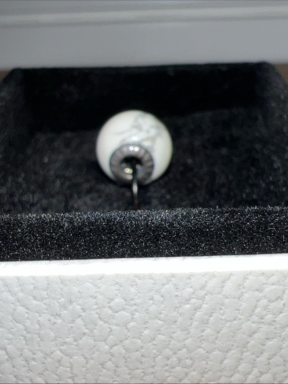 Pandora Authentic Retired White Marble-Effect Charm Bead - Picture 4 of 9